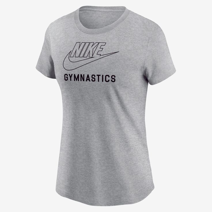 It's your sport. Make sure everybody knows with this relaxed-fit tee. Nike Sporty T-shirt With Logo Print, Athletic Heather Athleisure Activewear With Graphic Print, Athletic Heather T-shirt With Logo For Sports Season, Sportswear Logo Print T-shirt For Workout, Sportswear T-shirt With Logo For Workout, Workout Sportswear T-shirt With Logo Print, Nike Sportswear T-shirt For Sports Season, Athleisure T-shirt With Logo For Sports Season, Sporty Athletic Heather T-shirt With Moisture-wicking