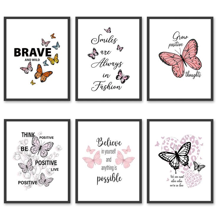 four different greeting cards with butterflies and the words brave are always in heaven on them