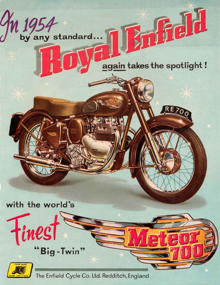 an advertisement for the royal enfield motorcycle company