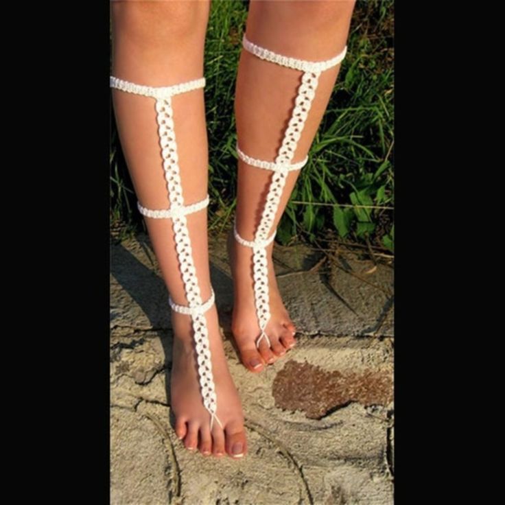 New. Gorgeous Pair Of Handmade Cotton Crochet "Barefoot" Sandals. Perfect For Summer, Bridal, Or Any Time. Wear Alone Or Pair With Your Favorite Shoes. Adjustable Lacing That Ties At The Back Of The Calf, One Size Fits Most. Hand Wash Lay Flat To Dry. Made Of Soft Cotton Blend Crochet Yarn. A0009 Handmade White Barefoot Sandals For Beach, Summer Beach Barefoot Sandals With Ankle Wrap, Ankle Strap Barefoot Sandals For Beach Season, Handmade White Barefoot Sandals For Vacation, Handmade White Barefoot Sandals For Summer, Ankle Strap Barefoot Sandals For Beach Vacation, Bohemian White Ankle Wrap Sandals, Summer Beach Anklet With Ankle Wrap, White Barefoot Sandals For Summer Festivals