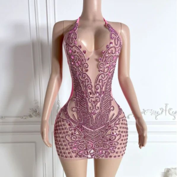 This Rhinestones Mini Dress 5 (Ready To Ship) is the perfect choice for a special occasion. Ask about fast shipping - we may have some colors and sizes available that have 3 business processing days. Please let us know size and color when asking. If not available, it will take around 10 business days. This mini dress is made with rhinestones and crystal mesh, and you can get the back of the dress made in metallic, nylon or velvet. The dress takes 13 days to complete, plus measurements will take Purple Rhinestone Party Dress, Purple Party Dresses With Rhinestones, Pink Embellished Mini Dress For Wedding, Crystal Embellished Mini Dress For Prom Season, Purple Embellished Fitted Mini Dress, Glamorous Embellished Purple Mini Dress, Fitted Purple Embellished Mini Dress, Rhinestone Embellished Mini Dress For Prom Season, Rhinestone Mini Dress For Cocktail And Prom