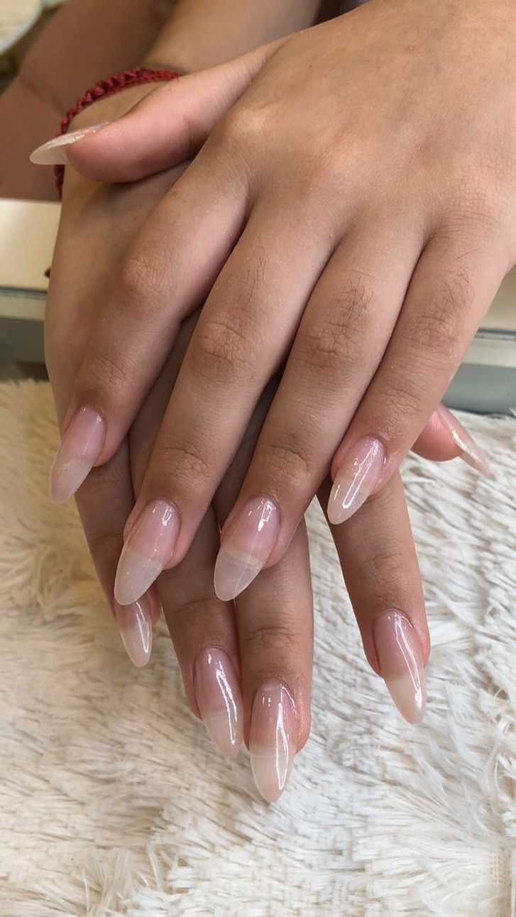 Natural Polygel Nails, Polygel Almond Nails, Almond Polygel Nails, Nail Inspo March, Long Oval Nails, Nails Neutral, Polygel Nails, Almond Shape, Inspiration Painting