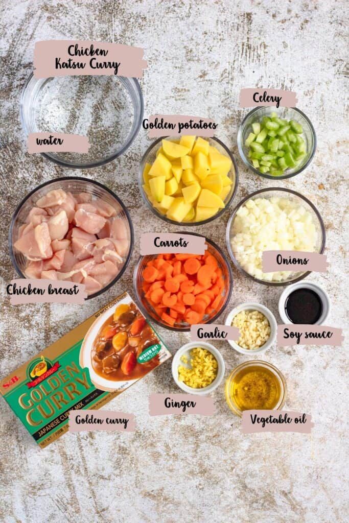 the ingredients to make this dish include chicken, carrots, onions, and noodles