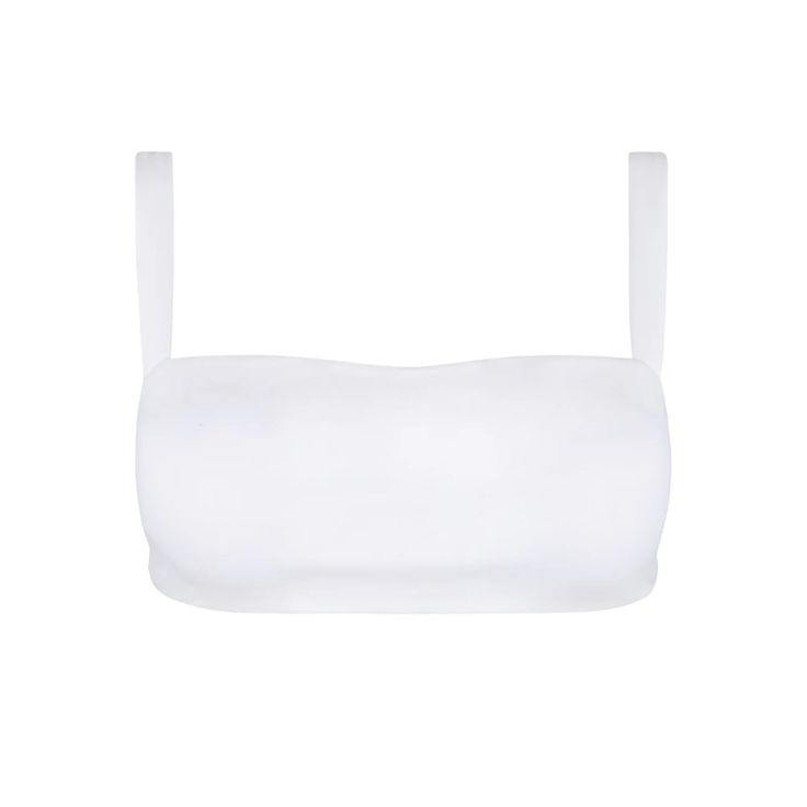 women's white bandeau bikini top | minnow swim Summer White Sports Bra With Removable Pads, White Sports Bra With Removable Pads, White Sports Bra With Removable Pads For Summer, Summer White Underwire Crop Top, White Underwire Crop Top For Summer, White Underwire Crop Top With Built-in Bra, White Strapless Bra For Summer, White Strapless Summer Bra, White Bandeau Swimwear With Built-in Bra