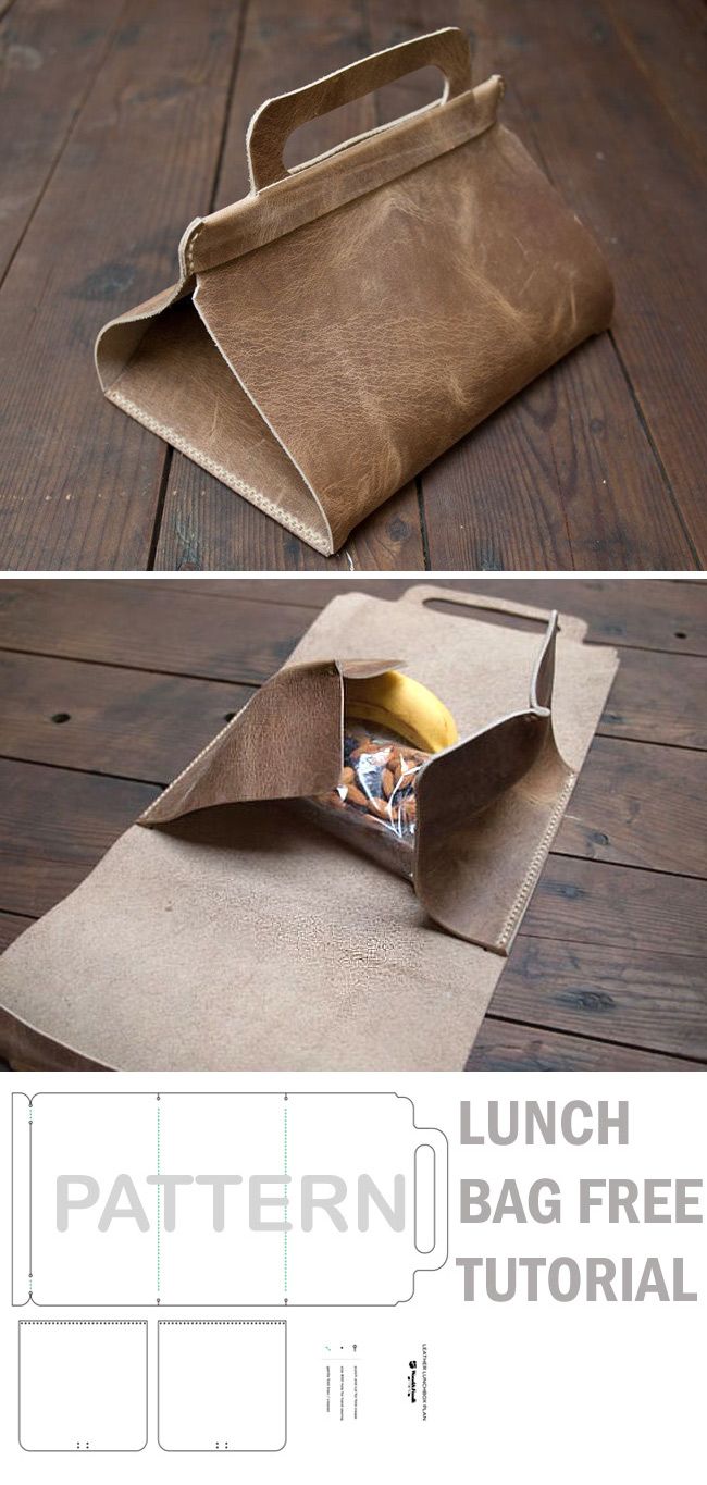 DIY Leather Lunch Bag Tutorial How To Make Bag, Lunch Bag Diy, Diy Leather Tote Bag, Diy Leather Pouches, Lunch Bag Tutorials, Diy Leather Tote, Leathercraft Projects, Leather Lunch Bag, Diy Lunch Bag