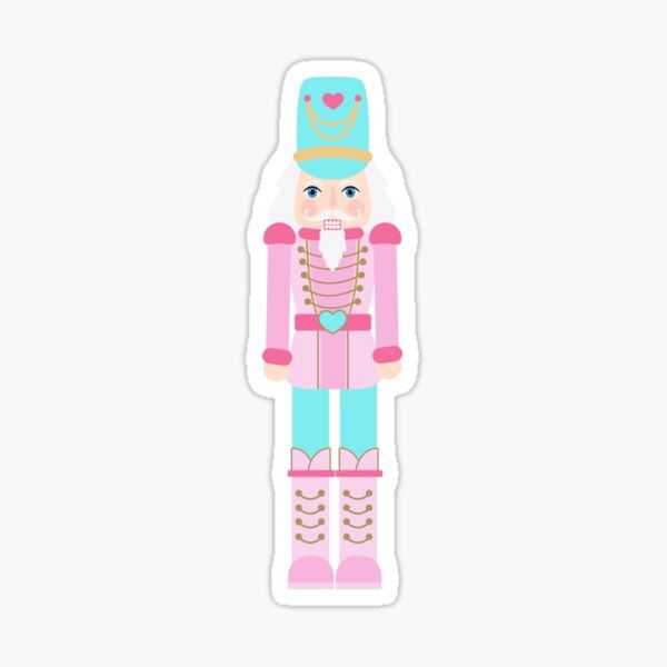 a pink and blue nutcracker sticker