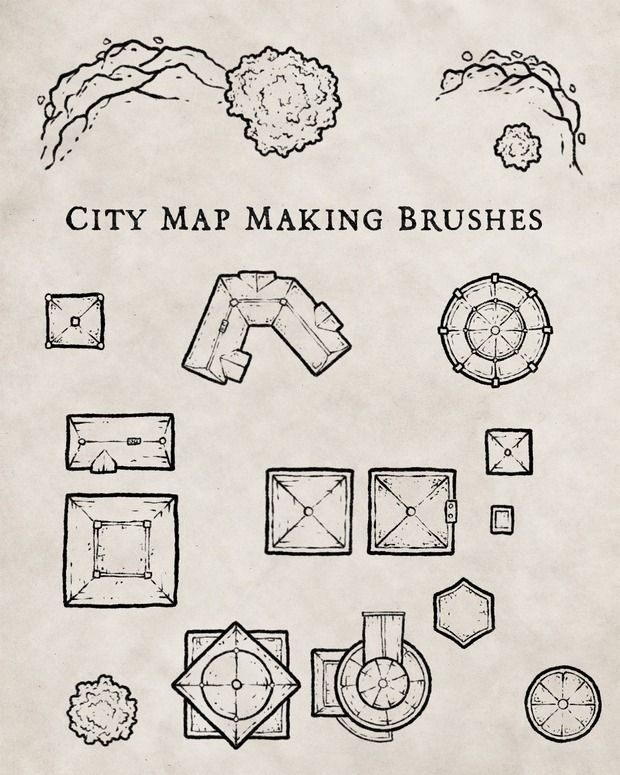 the city map making brushes are designed to look like they have different shapes and sizes