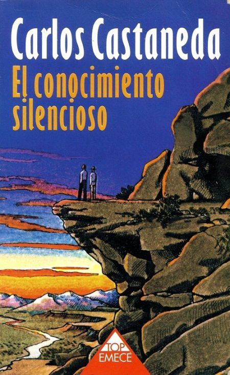 a book cover with an image of two people standing at the edge of a cliff