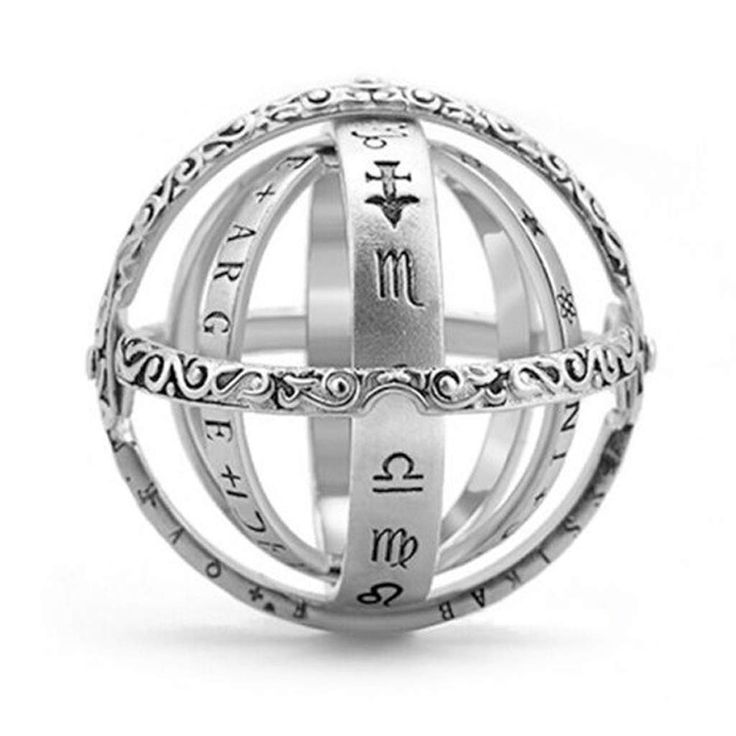 PRICES MAY VARY. Title: Youngy Fashion Rings, Astronomical Sphere Ball Ring Foldable Cosmic Finger Ring Band Fashion Jewelry - Silver - 9. Product Type: Departments > Women > Jewelry > Rings > Bands Sphere Ring, Earth's Spheres, Astronomy Jewelry, Cosmic Ring, Armillary Sphere, Band Fashion, Sphere Ball, Moon Ring, Zodiac Symbols