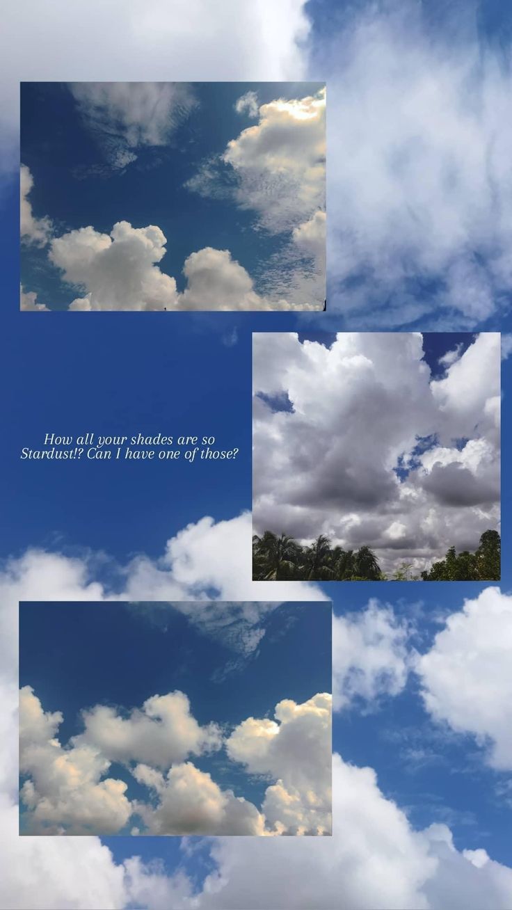 four different shots of clouds in the sky