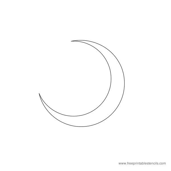 the crescent is drawn in black and white on a white background, it appears to be half circle