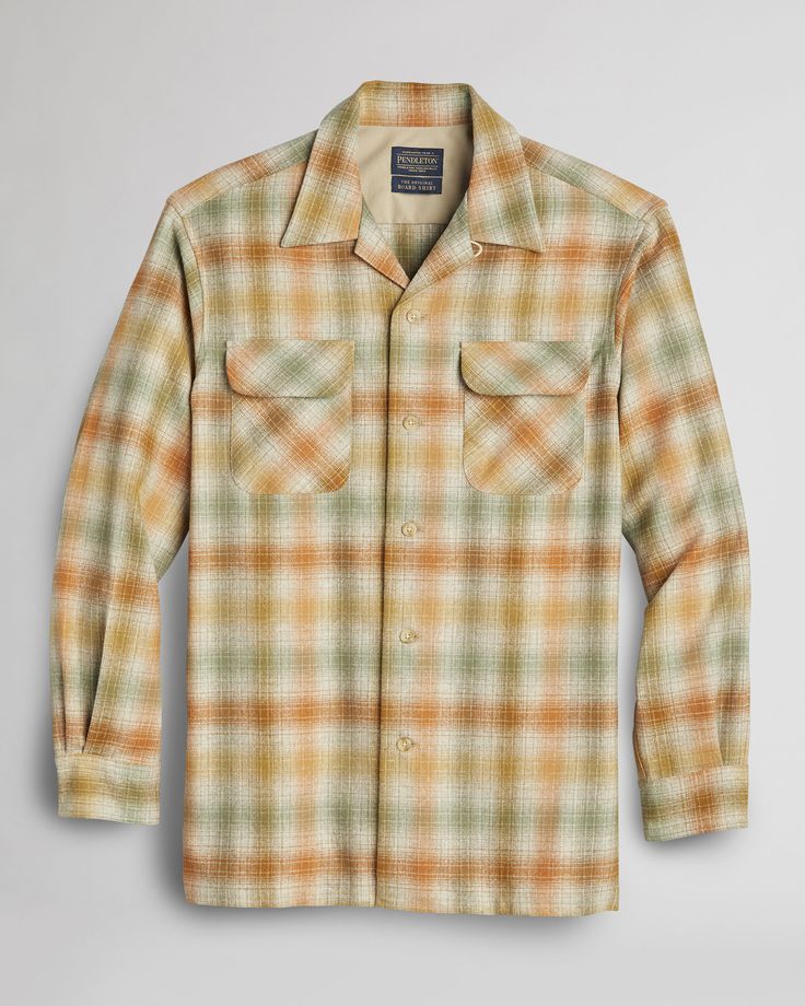 An Essential Among California Surfers In The '60S, And Still Our Bestselling Shirt Today. Made From Premium, Machine-Washable Wool Sourced From Local Ranchers In Umatilla County, Oregon Near Our Pendleton Mill. Rugged, Midweight Fabric Is Water, Odor And Stain-Resistant. Square Bottom, Two Bias-Cut Pockets. Tall Fits Men 6' And Up. Pure Virgin Wool Fabric Woven In Our American Mills Machine Wash Imported Of USA Fabric | MEN'S BOARD SHIRT 60s Clothing, 60s Men, Mens Shirt Color, Check Shirt Man, Mens Printed Shirts, Pendleton Woolen Mills, Man Clothing, Fits Men, Wool Shirt