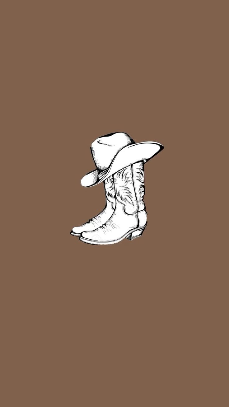 a drawing of a cowboy hat and boots