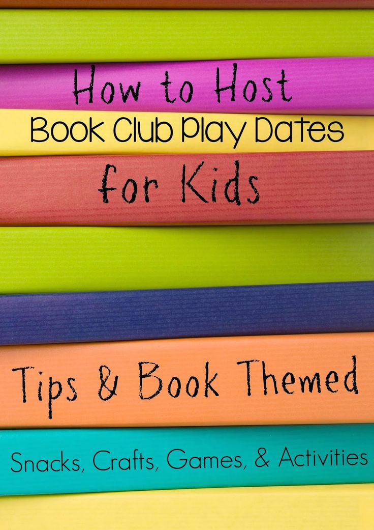 books stacked on top of each other with the title how to host book club play dates for kids