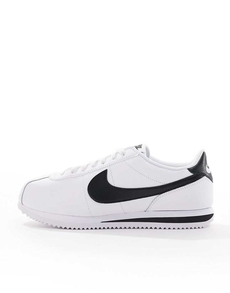 Nike Cortez leather sneakers in white and black | ASOS Nike Cortez Leather, Nike Cortez, New Nike, Leather Sneakers, Black Fashion, White And Black, Asos, Nike, Sneakers