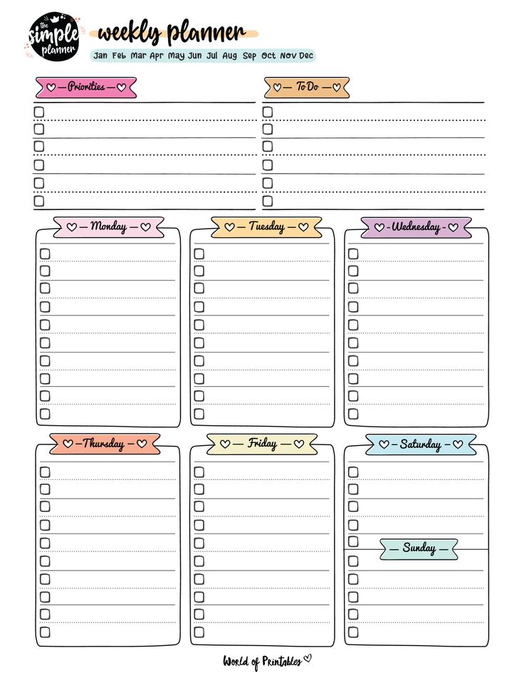 the printable weekly planner is perfect for busy planners and to - do listers