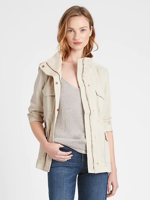 Classic Utility Jacket | Banana Republic Womanly Outfits, Outfit Essentials, Clothing Staples, Spring Jacket, Empower Women, Casual Spring, Clothing Essentials, Jacket Design, Utility Jacket