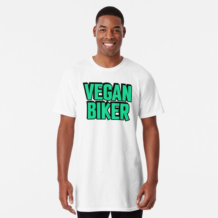 Get my art printed on awesome products. Support me at Redbubble #RBandME: https://www.redbubble.com/i/t-shirt/Vegan-Biker-by-IdeasForArtists/161346749.RY32L?asc=u Vegetarian Gifts, Long T Shirt, Long Tshirt, Large Prints, Long A Line, Tshirt Colors, Awesome Products, My Art, Shirt Designs