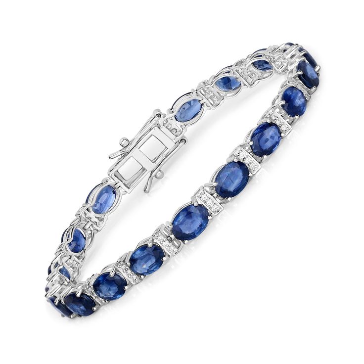 Gold Bracelet, 14k Gold Sapphire Bracelet, Genuine Blue Sapphire Ovals and Diamond Gold Bracelet for Women, September Birthstone Bracelet Wear a beauty on your wrist with this 18.42 ctw Blue sapphire tennis bracelet. Fabulously affordable and full of color, it appeals to the eye and calls to the heart with its genuine oval blue sapphire gemstones set in fine finish 14k white gold. Blue sapphire tennis bracelet for women. Blue sapphire is a stunning gemstone that has a deep and rich blue color. I Diamond Gold Bracelet, Sapphire Tennis Bracelet, Blue Topaz Jewelry, Birthstone Bracelet, Gold Bracelet For Women, Aquamarine Jewelry, Wedding Jewelry Bracelets, Silver Gemstone Jewelry, 18k Gold Jewelry