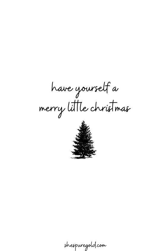 a black and white christmas tree with the words have yourself a merry little christmas