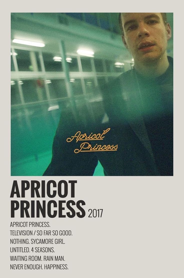 a man standing in front of a window with the words apricot princess on it