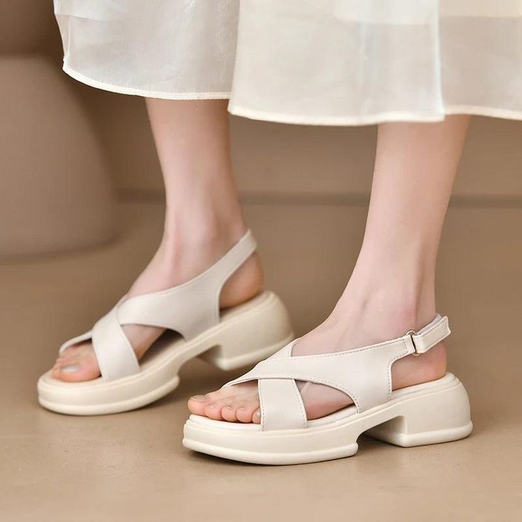 Elevate your style and comfort with the Back Strapped Women Sandals from Guocali. These chic women's shoes are perfect for any occasion, seamlessly blending elegance with everyday practicality. Features: Supportive Back Strap Design: Ensures a secure fit while enhancing your style. Versatile Heel Height: Ranges from 3cm to 5cm, making them ideal for both casual outings and special events. Premium Upper Material: Crafted from high-quality PU, offering both durability and a chic appearance. Reliab Trendy T-strap Sandals With Cushioned Footbed, Open Toe, Summer Cushioned Block Heel Slingback Sandals, Summer Slingback Sandals With Cushioned Footbed And Block Heel, Summer Closed Toe Footbed Sandals With Arch Support, Spring Comfortable T-strap Sandals With Round Toe, Comfortable Spring T-strap Sandals With Round Toe, Summer Footbed Sandals With Arch Support And Ankle Strap, Modern Closed Toe Sandals For Spring, Chic Leather Footbed Sandals