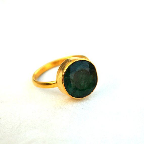 Natural Emerald Gold Ring-9K,14K,18K,22K Solid Gold Rings-Natural Gemstone Gold Ring -Gold Wedding R Gold Emerald Ring With Round Stone, Gold Emerald Ring For May Birthstone In Round Shape, Gold Emerald Ring For May Birthstone, Round Shape, Yellow Gold Sapphire Gemstone Ring, Gold Rings With May Birthstone Gemstone, Gold Gemstone Ring For May Birthstone, Green Amethyst Ring With Prong Setting, Round Yellow Gold Emerald Ring, Gold Crystal Ring For May Birthstone