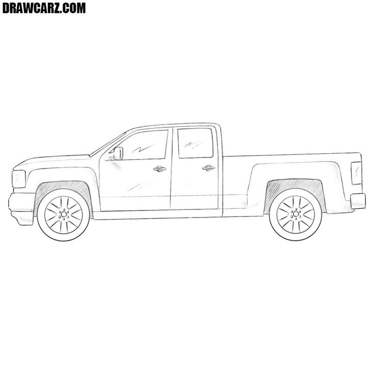 a drawing of a pickup truck