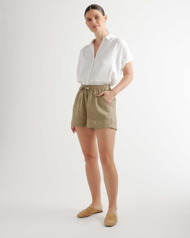 Linen Shirts, Linen Clothing, Comfy Chic, Style Challenge, Re A, European Linens, Fleece Shorts, Ethical Clothing, Stepping Out