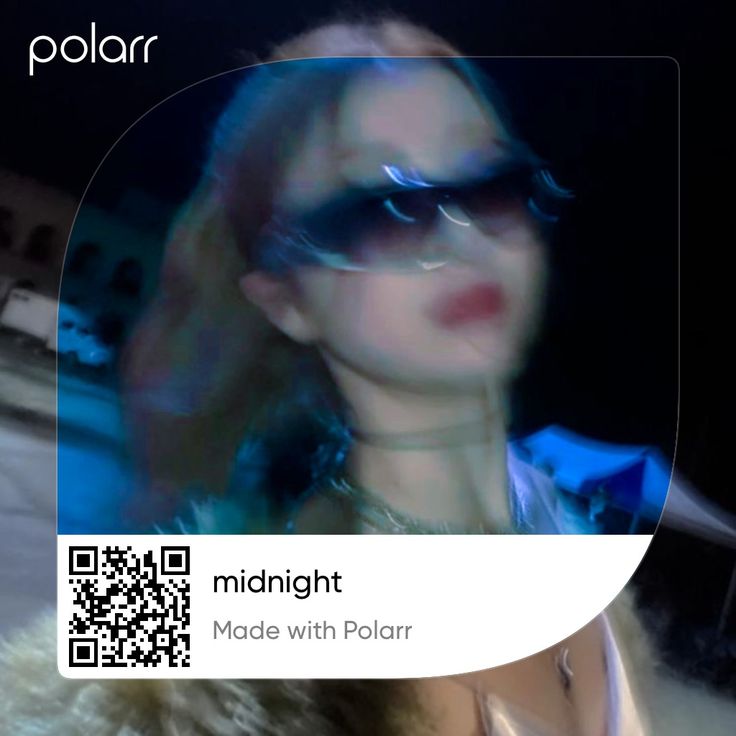 a woman wearing sunglasses is shown in the image with text that reads, midnight made with polar