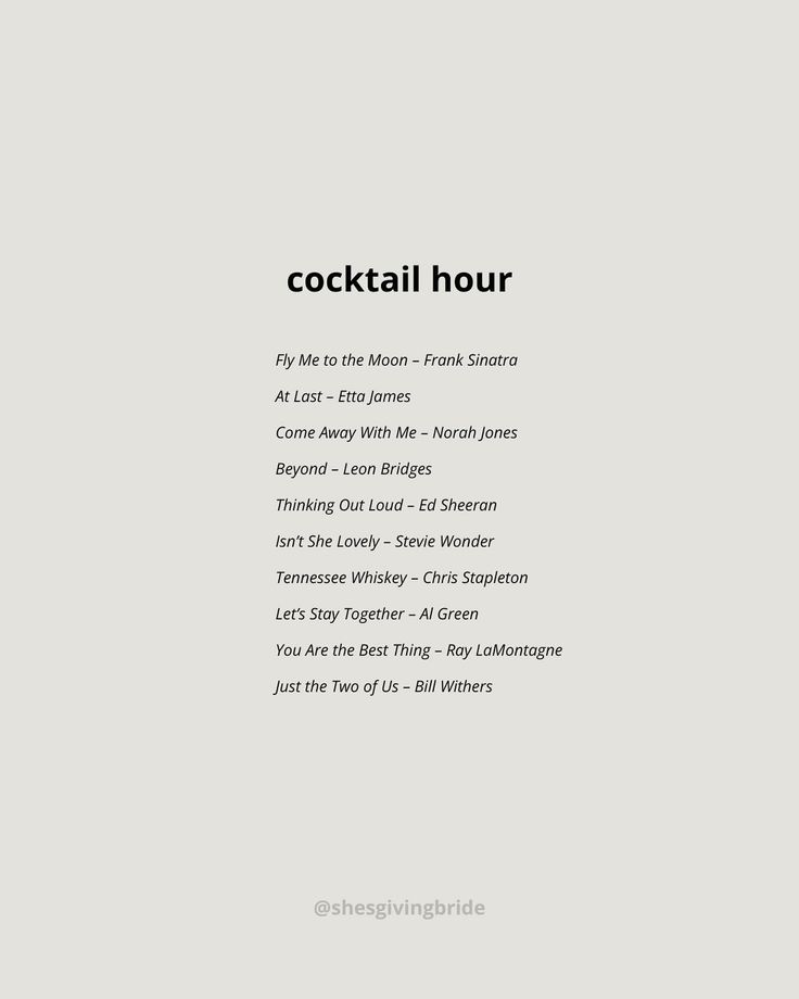 the front cover of cocktail hour, with text in black and white on a gray background