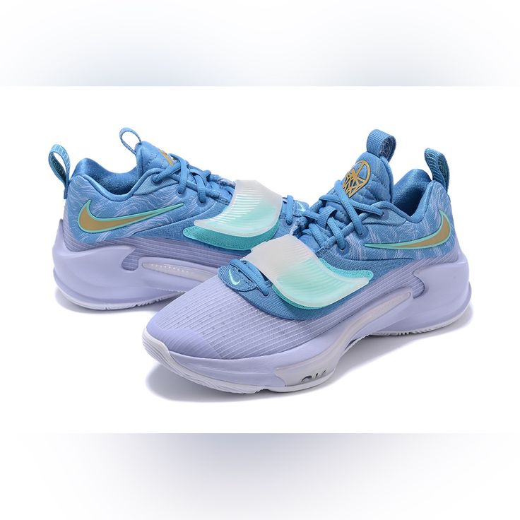 Nike Zoom Freak 3 "Dutch" Sneakers Dutch Blue/Metallic Gold-Ghost Size Men 9 Women 10.5 Nike Airmax 270, Dutch Blue, White Leather Sneakers, Mens Nike Air, Basketball Sneakers, University Blue, Blue Sneakers, Nike Dunk Low, Nike Air Max 90