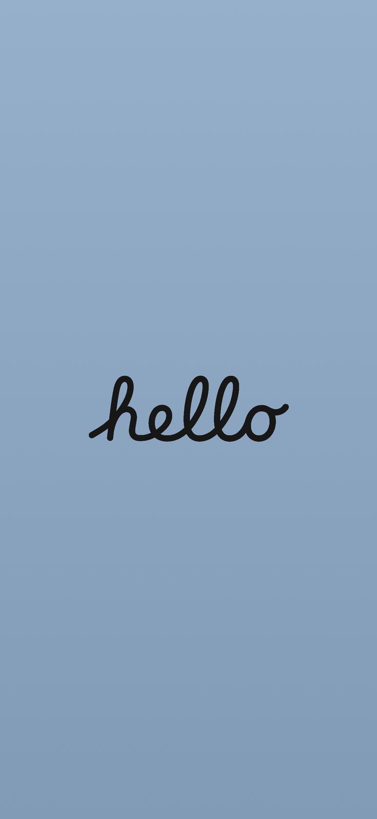 the word hello written in black ink on a blue background