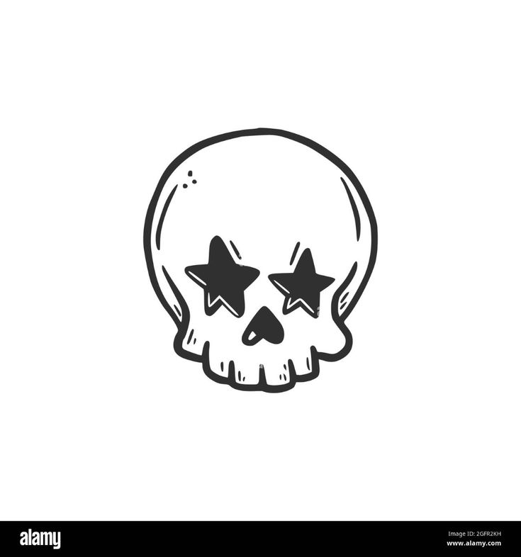 a skull with three stars on its face