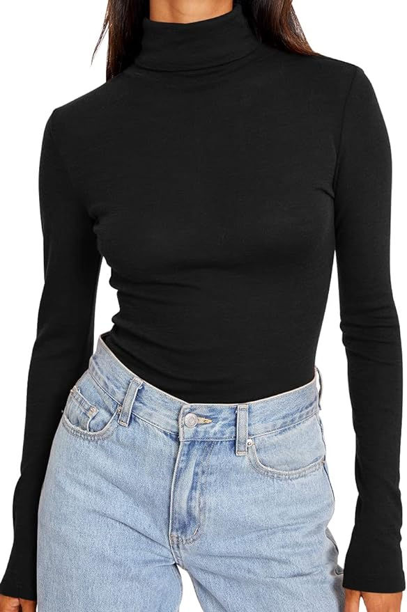 Posting so I can buy these later Comfy Long Sleeve Shirts, Lace Sleeve Shirt, Womens Going Out Tops, Women Fall Tops, High Neck Shirts, Fall Tops, Layered Blouse, Turtleneck Long Sleeve, Womens Turtleneck