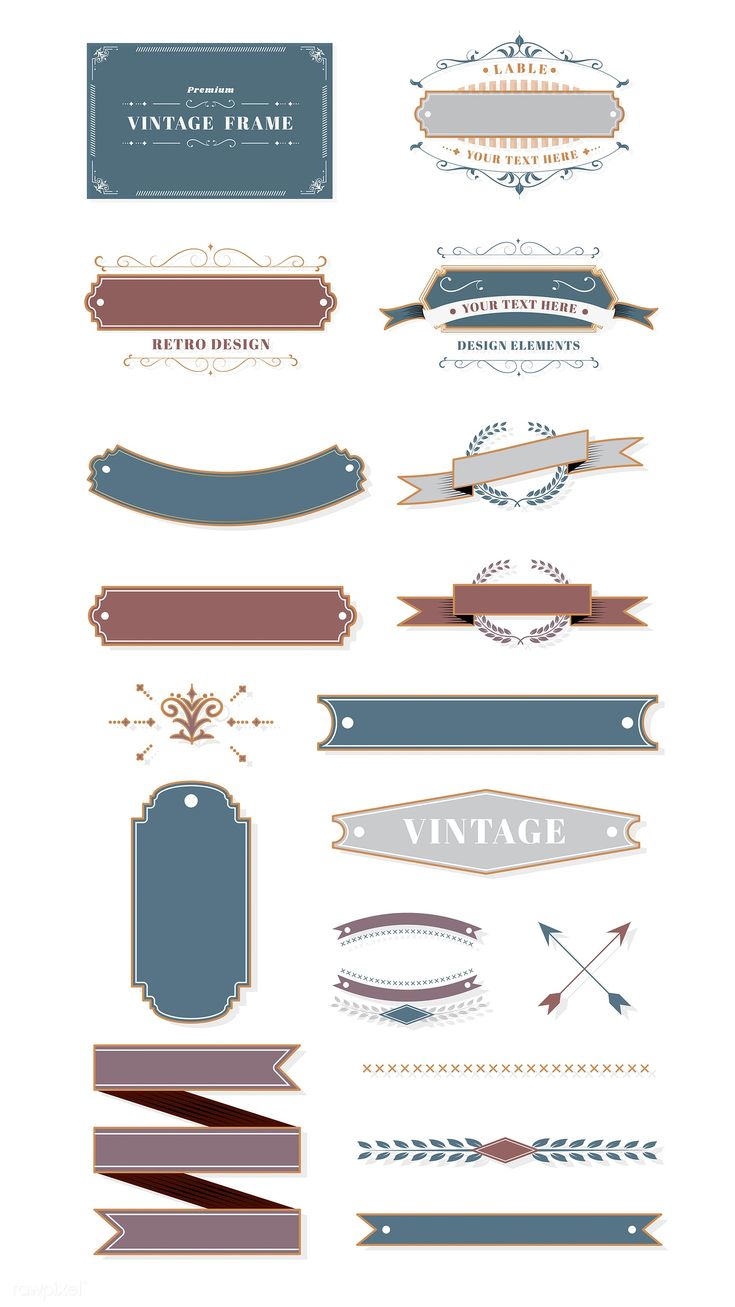 a bunch of different types of banners and labels on a white background, with the words vintage