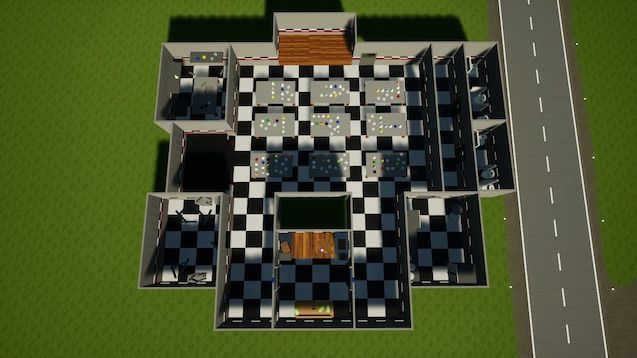 Minecraft Fnaf Pizzaria, Fnaf 1 Map Layout, Fnaf 1 Layout, Freddy Fazbears Pizzeria Building, Fnaf Minecraft Builds, Fnaf Bloxburg, Blender Inspiration, Fnaf Minecraft, Minecraft Fnaf