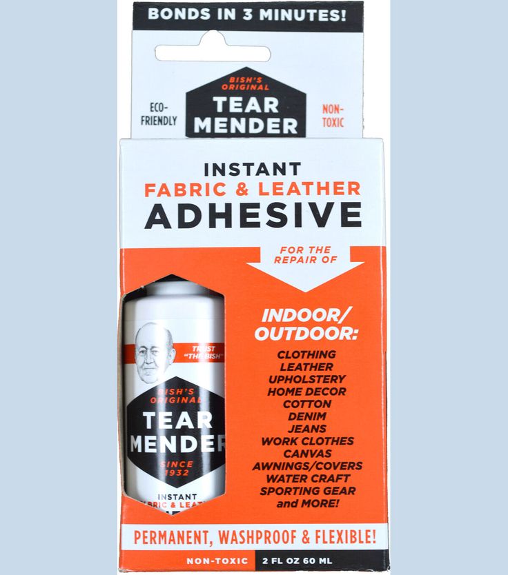 an adhesivee for clothing and shoes with the words tear mender on it