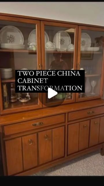 two piece china cabinet with transstic animation