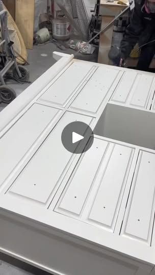 an image of a table being built with white paint and wood grains on it