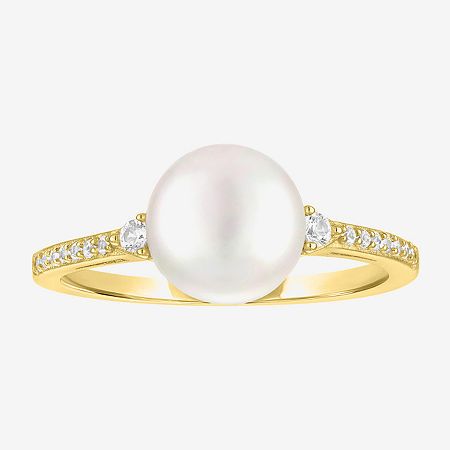 The vintage-inspired design of this Yes, Please! white cultured freshwater pearl cocktail ring will take you back in time with its mesmerizing elegance. This shimmering beauty exudes timeless charm and adds a touch of sophisticated charm to any ensemble. Gift this pearl cocktail ring to yourself or a special person in your life to let them know just how much precious they are for you.Pearl Type: Cultured Freshwater PearlsRing Style: Cocktail RingsFeatures: In A Gift BoxSetting: ProngStone Cut: R Classic Pearl Ring For Anniversary, Pearl Rings With Diamond Accents For Gift, Classic Pearl White Pearl Ring For Gift, Classic Pearl White Ring For Promise, Classic White Pearl Ring For Gifts, Classic Pearl White Promise Ring, Gold Pearl Diamond Ring Gift, Gold Diamond Ring With Pearl For Gift, Pearl Cocktail Ring