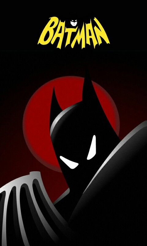 the dark knight batman animated wallpaper with red circle in background and black bat logo