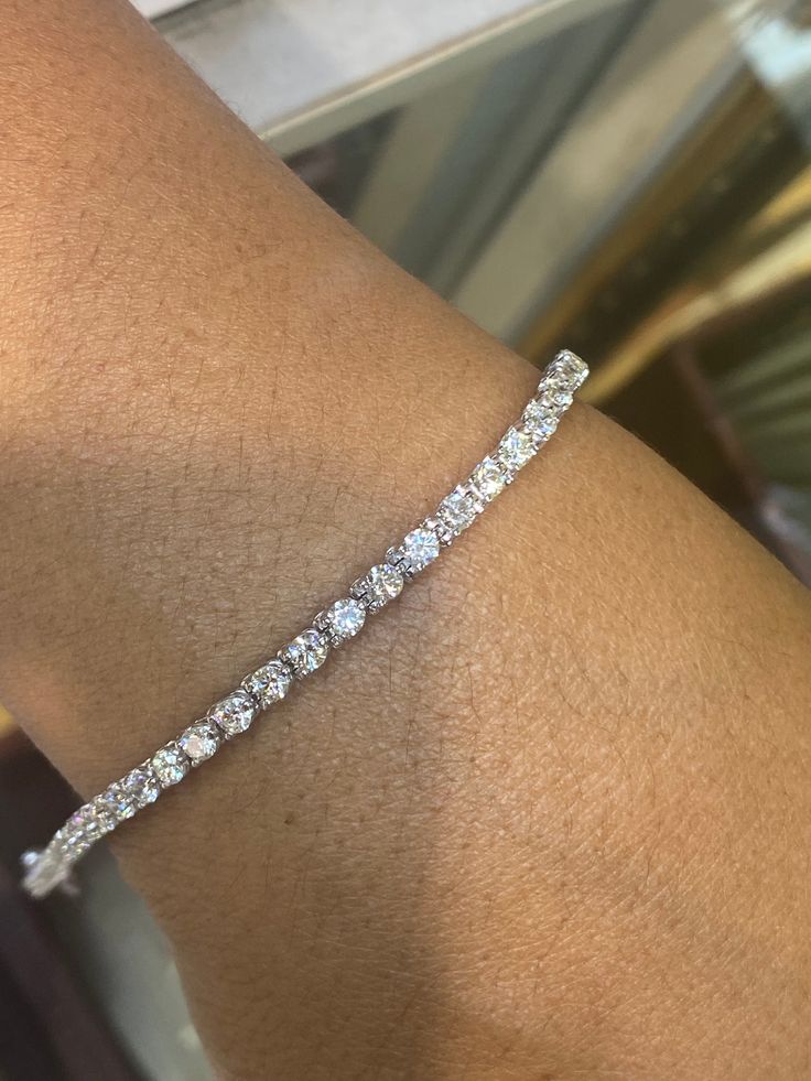 Elegant Aaa Quality Tennis Bracelet For Anniversary, Aaa Quality Silver Bracelet For Wedding, Gemstone Diamond Ring, Flexible Bracelet, Diamond Jewelry Store, Diamond Tennis Bracelet, Stacked Jewelry, Tennis Bracelet Diamond, Silver Accessories