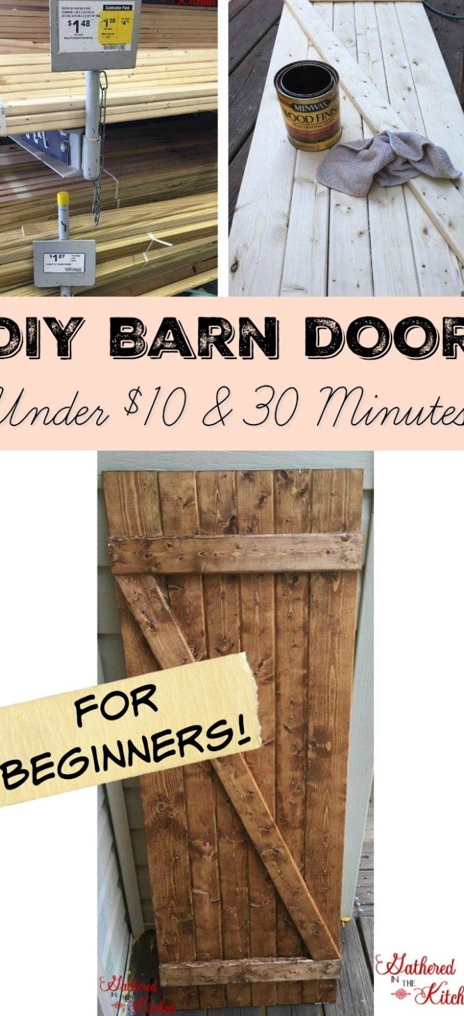 diy barn door under $ 10 and 30 minutes for beginners to make it