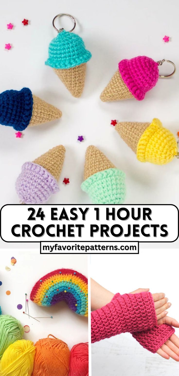 Ice Cream Cone Keychain - Free Crochet Pattern 1 Hour Crochet Projects, Crochet Ice Cream Cone, Crochet Ice Cream, Easy Crochet Projects, Ice Cream Cones, Fun Hobbies, Red Fox, Ice Cream Cone, Easy Crochet