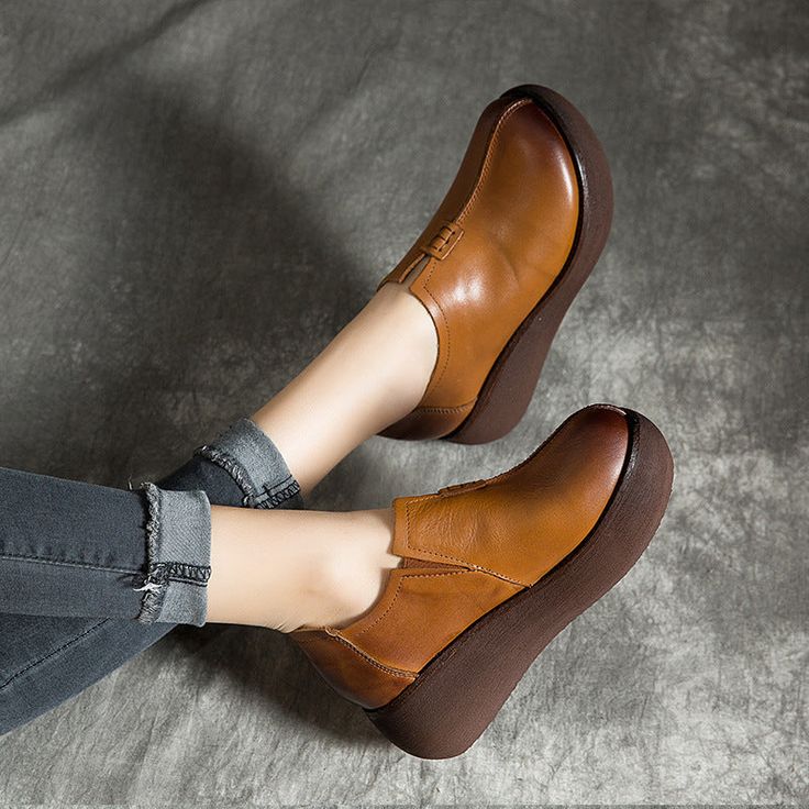 DESCRIPTION Women Shoes Main Material: Cowhide Heel Type: Wedge Upper Material: Cow Leather Heel Height: Middle (6 cm) Closure Type: Regular Size:35-40Click:Shoes size Chart 
 
 
 Size 
 
 Length 
 
 
 Cm 
 Inch 
 
 
 35 
 22.50 
 8.86'' 
 
 
 36 
 23.00 
 9.06'' 
 
 
 37 
 23.50 
 9.25'' 
 
 
 38 
 24.00 
 9.45'' 
 
 
 39 
 24.50 
 9.65'' 
 
 
 40 
 25.00 
 9.84'' 
 
 SHIPPING WE SHIPPING ALL OVER THE WORLD (TOTAL DELIVERY TIME=PROCESSING TIME + SHIPPING TIME) Processing time : 2-5 Business day Wedge Sandals With Thick Bottom And Round Toe, Casual Platform Wedge Boots With Round Toe, Leather Wedge Heels With Platform, Leather Wedge Heels With Thick Bottom, Leather Wedge Sandals With Thick Bottom, Leather Slip-on Wedge Sneakers, Leather Wedge Sneakers For Spring, Casual High Heel Platform Wedge Boots, Leather Platform Wedge Sneakers Slip-on