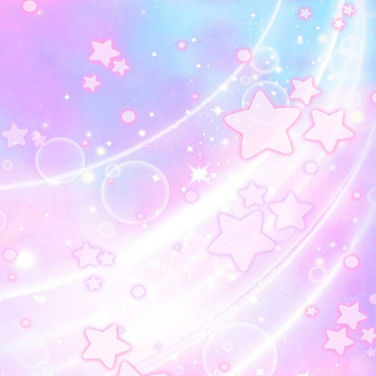 an abstract background with stars and bubbles in pastel pink, purple and blue colors