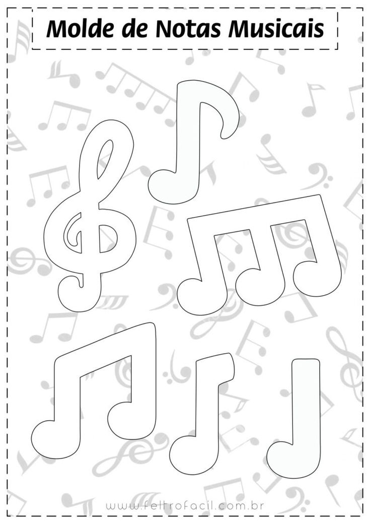 music notes with the letters and numbers to be cut out from it's sides