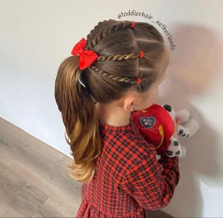 Tiny Elastic Hair Ties Hairstyles, Cute Easter Hairstyles For Kids, Cute Ponytails For Kids, Hair Styles For Long Hair Kids, First Day Of Kindergarten Hairstyles, Valentines Hairstyles For Kids, Penteados Fáceis Infantil, Hairstyles For Kindergarteners, Kids Hairstyles Girls Easy