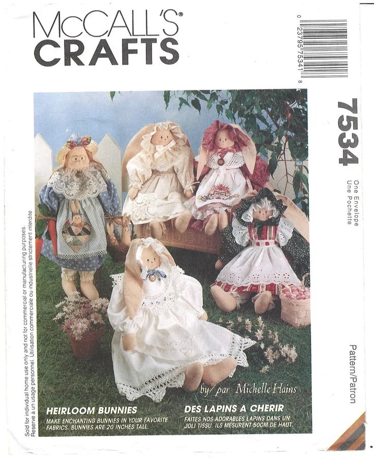 an image of dolls on the cover of a sewing pattern for children's clothes